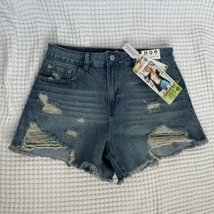 Distressed high rise denim shorts size 7/28
